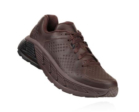 Hoka Gaviota Leather Trail Barbati - Adidasi Alergare Stabili Cafe / Negrii | RO-g0VIdJ6